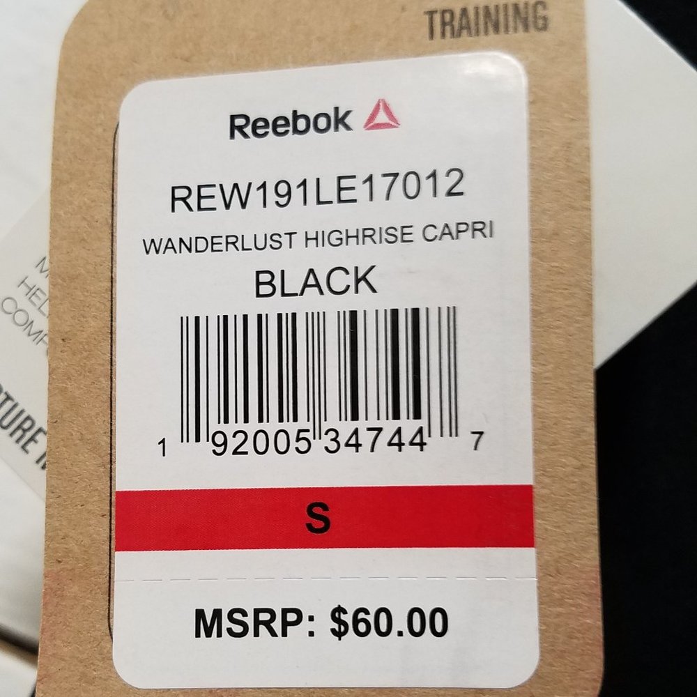 NEW Reebok High Rise Capri Legging SMALL - Picture 15 of 15